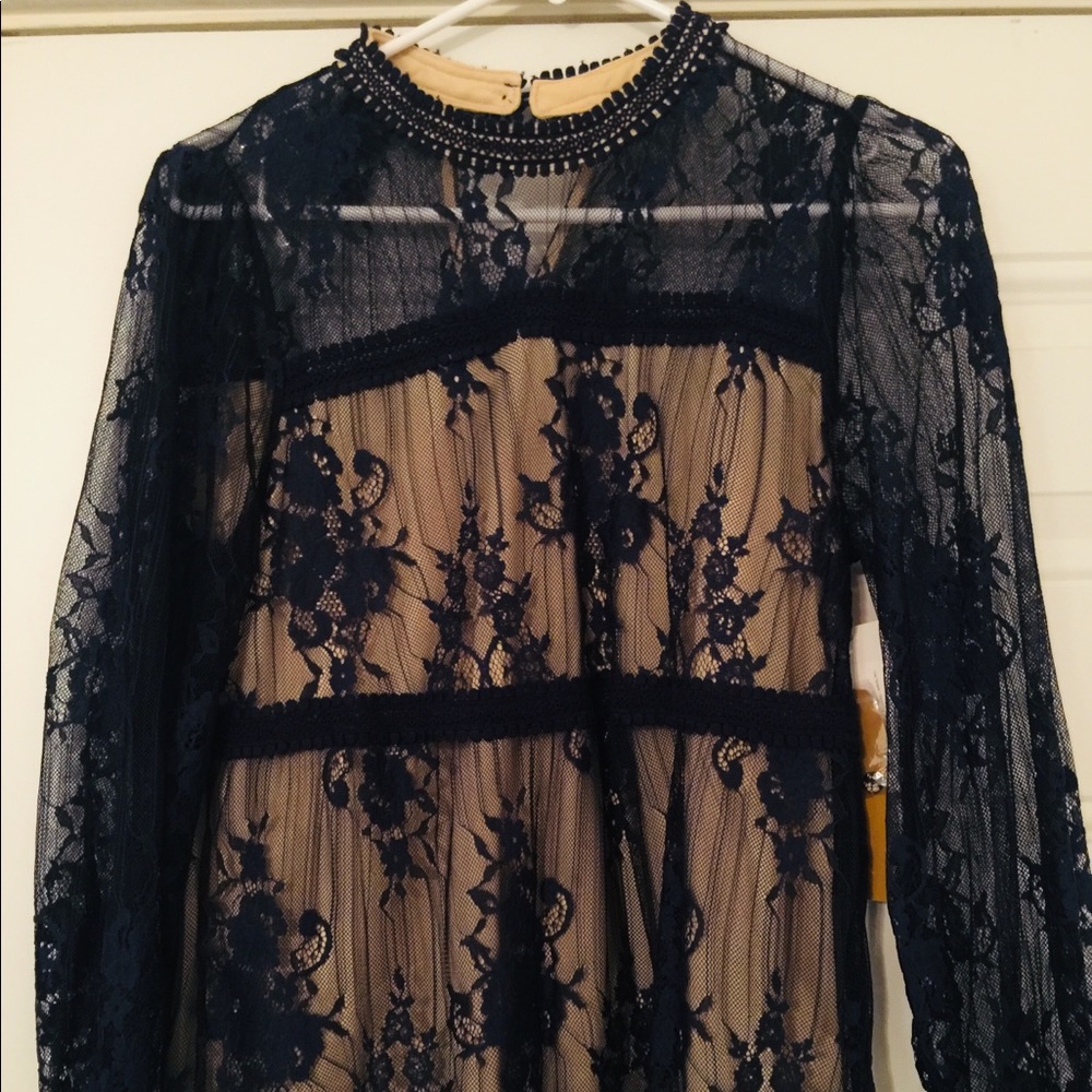 Navy Blue Lace top